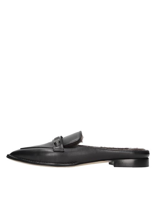 Sabot in pelle e pelliccia PESERICO | E39525C00B 09709NERO